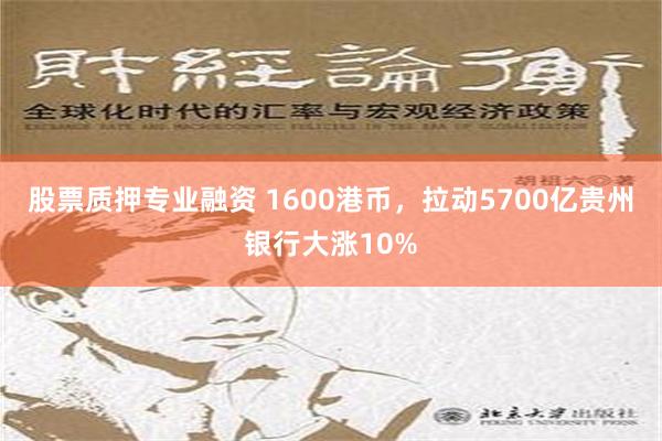 股票质押专业融资 1600港币，拉动5700亿贵州银行大涨10%