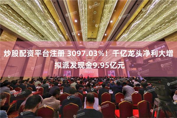 炒股配资平台注册 3097.03%！千亿龙头净利大增 拟派发现金9.95亿元