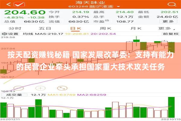 按天配资赚钱秘籍 国家发展改革委：支持有能力的民营企业牵头承担国家重大技术攻关任务